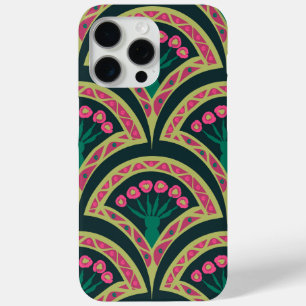 Funda Para iPhone 15 Pro Max patrón verde en forma de concha