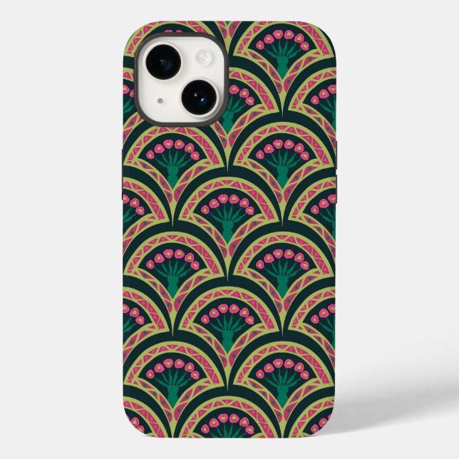 Funda De Case-Mate Para iPhone patrón verde en forma de concha (Reverso )