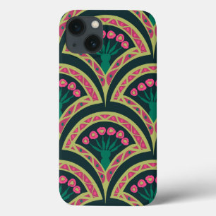 Funda Para iPhone 13 patrón verde en forma de concha