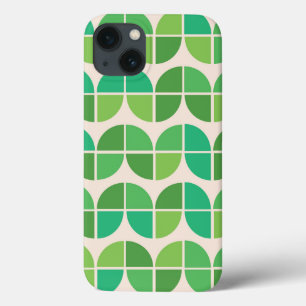 Funda Para iPhone 13 Patrón verde geométrico abstracto de mediados de s