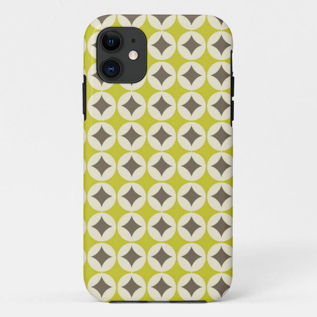 Funda De Case-Mate Para iPhone Patrón verde retro (Reverso)