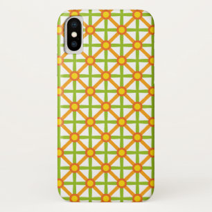 Funda Para iPhone X Patrón verde y amarillo inspirado en el Naranja re