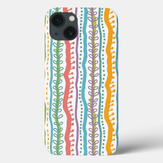 Funda De Case-Mate Para iPhone Patrón vertical de franjas abstractas (Reverso)