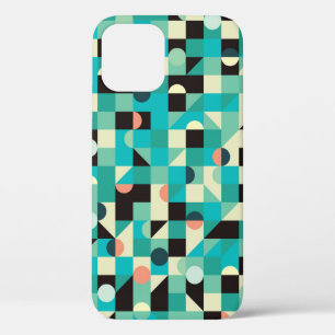 Funda Para iPhone 12 Patrón vintage con triángulos y círculos.