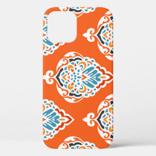 Funda Para iPhone 12 Patrón vintage de damasco festivo, diseño elegante