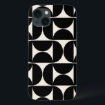 Funda Para iPhone 13 Patrón Vintage Moderno Del Siglo Medio: Blanco Y N<br><div class="desc">Patrón moderno retro de mediados de siglo - Formas geométricas abstractas - Patrón Minimalista en blanco negro y crema.</div>