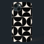 Funda Para iPhone 13 Patrón Vintage Moderno Del Siglo Medio: Blanco Y N<br><div class="desc">Patrón moderno retro de mediados de siglo - Formas geométricas abstractas - Patrón Minimalista en blanco negro y crema.</div>