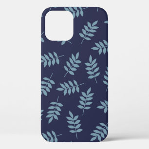 Funda Para iPhone 12 Patrón vintage simple. Fondo azul oscuro, azul