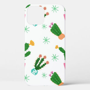 Funda Para iPhone 12 Patrón vintage sin fisuras de Cactus, ornamento re