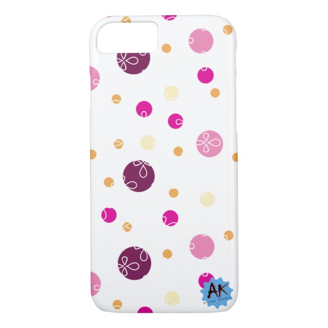 Funda De Case-Mate Para iPhone Patrón violeta de Polkadot (Reverso)