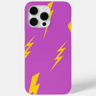Funda Para iPhone 15 Pro Max Patrón Y2K de fondo morado relámpago