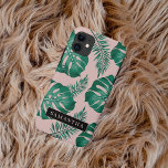 Funda Para iPhone 11 Patrón y nombre de hojas de palma verde y rosa tro<br><div class="desc">El diseño de las hojas de palma rosadas y verdes tropicales es vibrante y animado, con elementos naturales y estéticos tropicales. El diseño de las hojas de palmera exuberantes en tonos rosa y verde crea un contraste llamativo y un aspecto llamativo.En general, el patrón de las hojas de palmeras rosadas...</div>