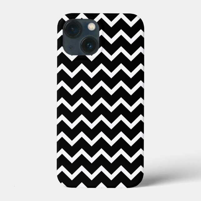 Funda De Case-Mate Para iPhone Patrón Zag Zig en blanco y negro. (Reverso )