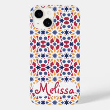 Patrón Zellije retro marroquí con nombre