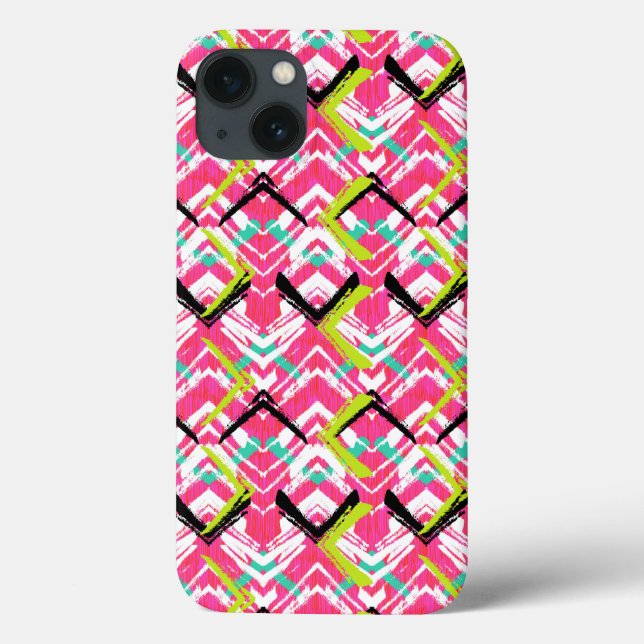 Funda De Case-Mate Para iPhone Patrón Zig Zag rosa dibujado a mano (Reverso)