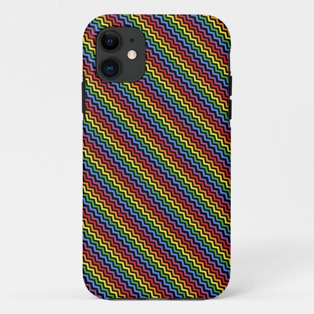 Funda De Case-Mate Para iPhone Patrón ZigZag Arcoíris (Reverso)