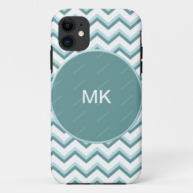 Funda De Case-Mate Para iPhone Patrón ZigZag Chevron en verde menta (Reverso)