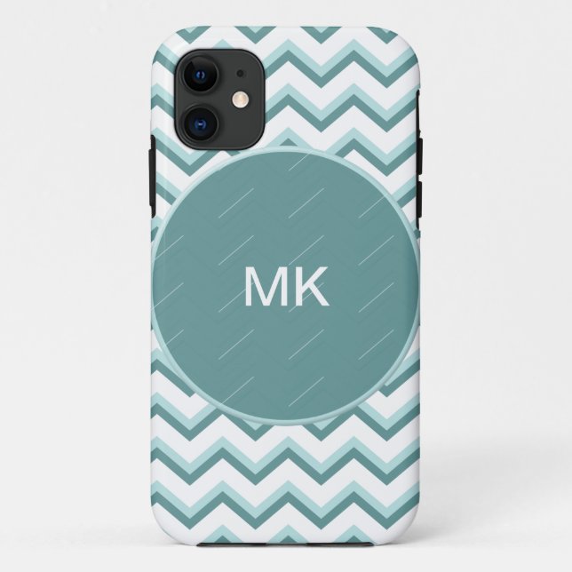 Funda De Case-Mate Para iPhone Patrón ZigZag Chevron en verde menta (Reverso)