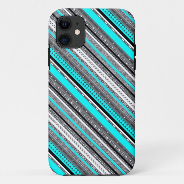 Funda De Case-Mate Para iPhone Patrones aztecos de agua gris lisa (Reverso)