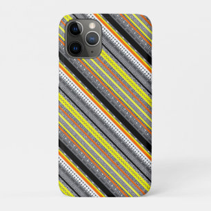 Funda Para iPhone 11 Pro Patrones aztecos de color gris naranja