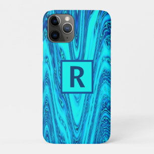 Funda Para iPhone 11 Pro Patrones de abstrato de onda Iniciales monogramas