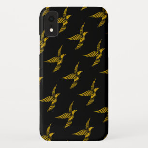Funda Para iPhone XR Patrones de águila dorada vintage negros lindos