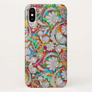 Funda Para iPhone X Patrones de cachemira blancos coloridos vintage li