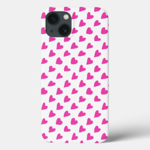 Funda Para iPhone 13 Patrones de corazones rojos blancos lindos