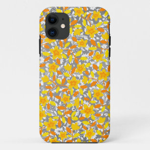 Funda Para iPhone 11 Patrones de flores blancas amarillas naranjas cort