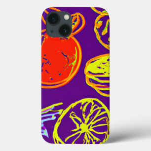 Funda Para iPhone 13 Patrones de frutas tropicales de neón