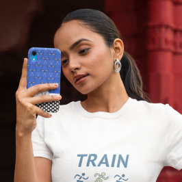 Funda Para iPhone 15 Mini Patrones de golf de monograma azul negro