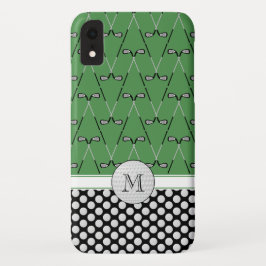 Funda Para iPhone XR Patrones de golf verde negro