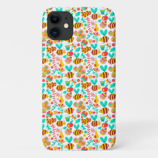 Funda Para iPhone 11 Patrones de insectos coloridos lindos