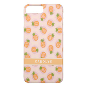 title_seo2 Patrones de piña naranja rosa retro con monograma