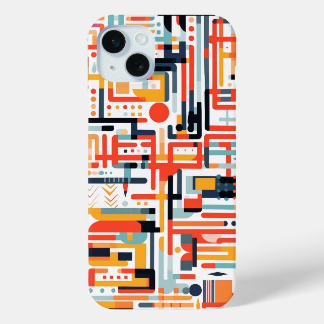Funda De Case-Mate Para iPhone Patrones de puntos y varillas en blanco (Reverso )
