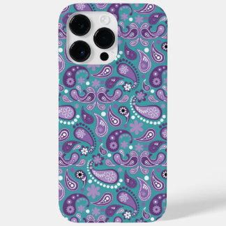 FUNDA PARA iPhone 14 PRO MAX DE Case-Mate PATRONES DE PURPLE Y AQUA PAISLEY