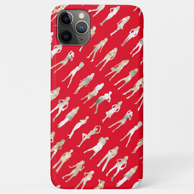 Funda De Case-Mate Para iPhone Patrones de siluetas de moda lindas de niñas (Reverso)
