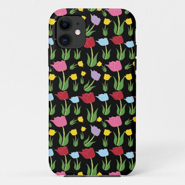 Funda De Case-Mate Para iPhone Patrones de tulipán (Reverso)
