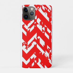 Funda Para iPhone 11 Pro Patrones de zigzag rojos y blancos