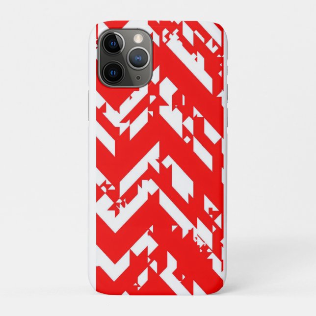 Funda De Case-Mate Para iPhone Patrones de zigzag rojos y blancos (Reverso)