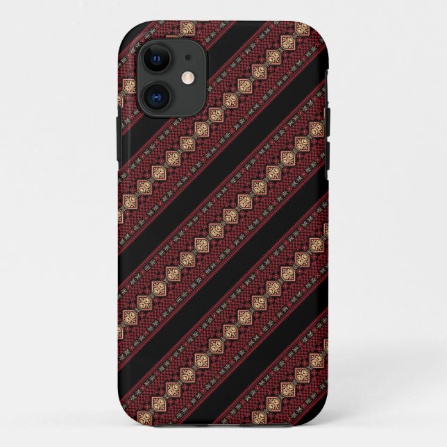 Funda De Case-Mate Para iPhone Patrones decorativos de rayas ucranianas (Reverso)