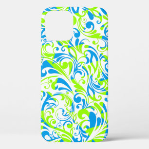 Funda Para iPhone 12 Patrones florales mixtos de color verde claro