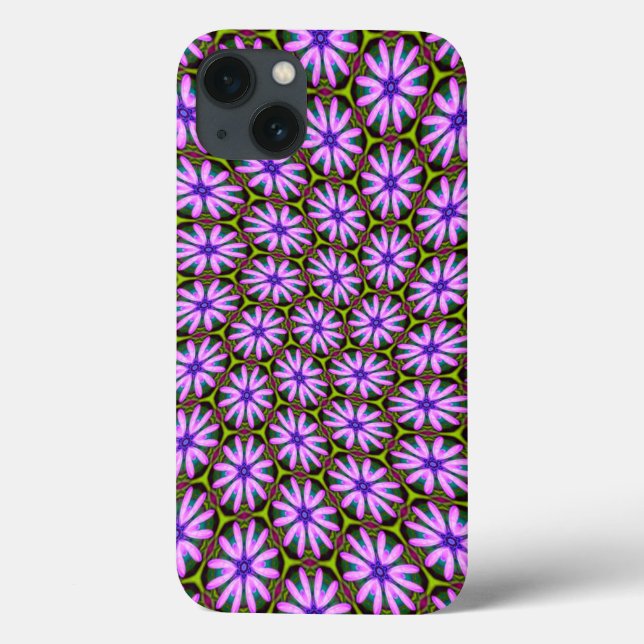 Funda De Case-Mate Para iPhone Patrones margueritas púrpura (Reverso)