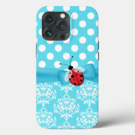 Funda Para iPhone 13 Pro Patrones turquesa y blanco y lagartija