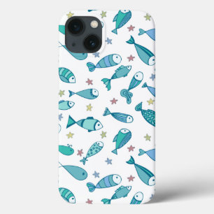 Funda Para iPhone 13 Pattern With Fish And Starfish