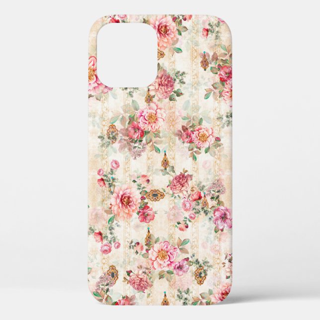 Funda De Case-Mate Para iPhone Patternsabstract textil de textura floral, ba (Reverso )