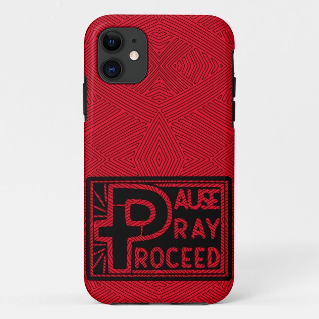 FUNDA DE Case-Mate PARA iPhone PAUSA PRAY PROCEDE (Reverso)