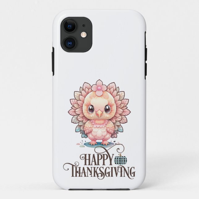 Funda De Case-Mate Para iPhone Pavo de Acción de Gracias Lindo (Reverso)