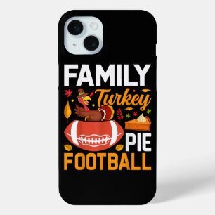 Funda Para iPhone 15 Mini Pavo Familiar Tarta Fútbol Día de Acción de Gracia