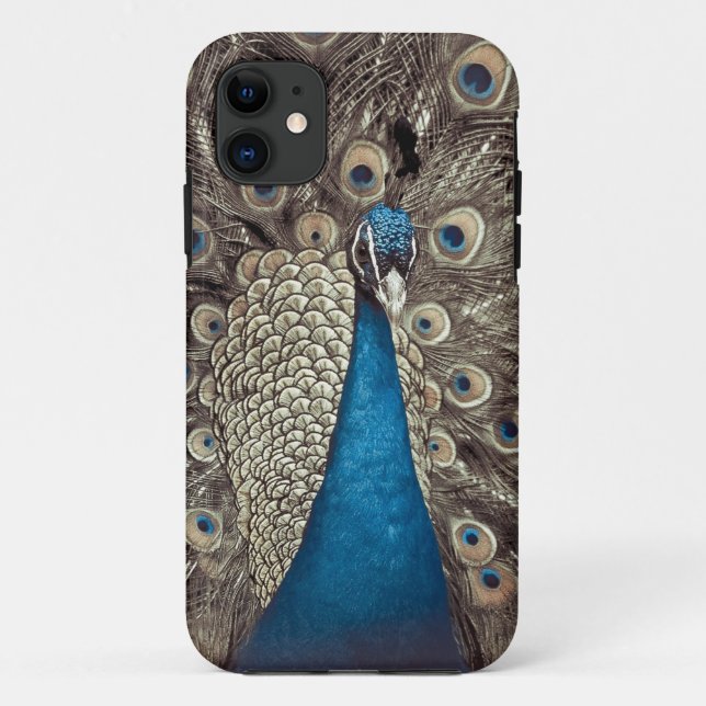 Funda De Case-Mate Para iPhone Pavo Real Azul Antiguo (Reverso)